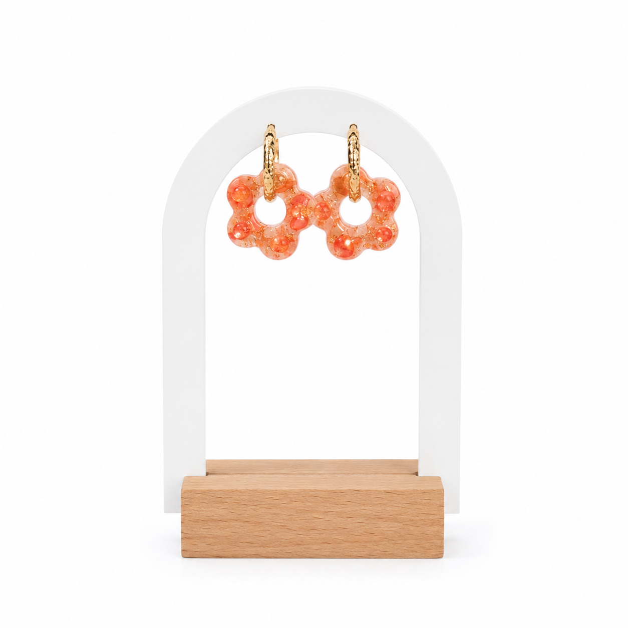 Boucles d’oreilles Fleur Corail