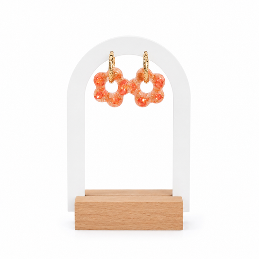 Boucles d’oreilles Fleur Corail